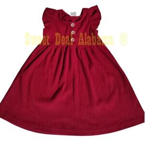 IFFEI 2Y Cotton Dress w/ Ruffle Sleeves, 2T 34"-37" Tall 28-30 Lbs, 18.9" Length